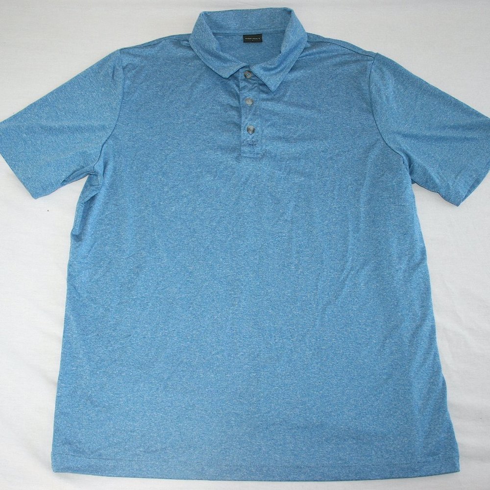 Short Par 4 Golf Polo Shirt Men L Blue NEW